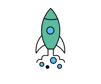 Rocket symbolizing new technologies