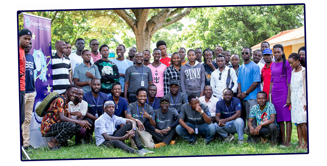 Studenten aus Kampala treﬀen sich zu einem von Open Elements geförderten Meetup